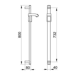 Keuco Axess Brausestange für Schläuche mit konischer Mutter, 800mm, mit Befestigungs... KEUCO-35012010800 4017214908370 (Abb. 1)