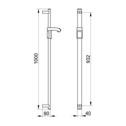 Keuco Axess Brausehalter für Schläuche mit konischer Mutter, höhenverstellbar, Schwa... KEUCO-35010370100 4017214908462 (Abb. 1)