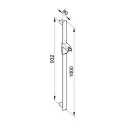 Keuco Axess Brausestange für Schläuche mit konischer Mutter, 1000mm, mit Befestigung... KEUCO-35012171000 4017214908431 (Abb. 1)
