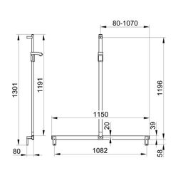 Keuco Axess Duschhandlauf mit Brausestange, 1150/1301mm, mit 2x Befestigungsset 1, S... KEUCO-35014371213 4017214902668 (Abb. 1)