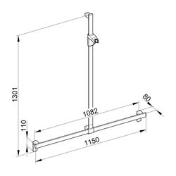 Keuco Axess Duschhandlauf mit Brausestange, 1150/1301mm, mit 2x Befestigungsset 1, S... KEUCO-35014371213 4017214902668 (Abb. 1)
