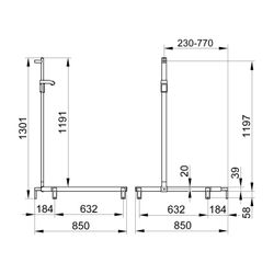 Keuco Axess Duschhandlauf mit Brausestange rechts, 850x850x1301mm, mit 4x Befestigun... KEUCO-35015170101 4017214902958 (Abb. 1)