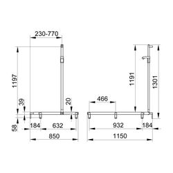 Keuco Axess Duschhandlauf mit Brausestange links, 850/1150/1301mm, mit 4x Befestigun... KEUCO-35015370202 4017214903061 (Abb. 1)