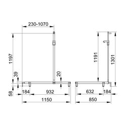 Keuco Axess Duschhandlauf mit Brausestange links, 1150x850x1301mm, mit 4x Befestigun... KEUCO-35015170302 4017214903009 (Abb. 1)