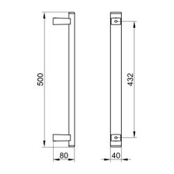 Keuco Axess Haltegriff 500mm, senkrechte Montage, mit Befestigungsset 1, Verchromt, ... KEUCO-35016010500 4017214967087 (Abb. 1)