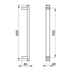 Keuco Axess Haltegriff 600mm, senkrechte Montage, mit Befestigungsset 1, Verchromt, ... KEUCO-35016010600 4017214967094 (Abb. 1)