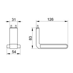 Keuco Axess Toilettenpapierhalter für Stützklappgriff 35003, starr, offene Form, mit... KEUCO-35062010037 4017214932238 (Abb. 1)