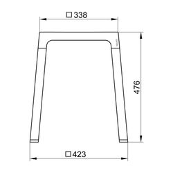 Keuco Axess Badhocker, Belastbarkeit 150kg, Kunststoff, Silber eloxiert/Schwarz, 350... KEUCO-35082170037 4017214908332 (Abb. 1)