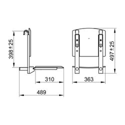 Keuco Care Klappsitz zum Einhängen, 110kg, Kunststoff, Silber eloxiert/Schwarz, 3518... KEUCO-35181170037 4017214964994 (Abb. 1)
