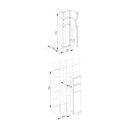 Keuco Plan Integral Modul WC 1, UP-Toilettenpapierhalter Anschlag links, 176x775x143... KEUCO-44964013701 4017214073658 (Abb. 1)