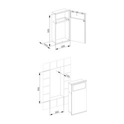 Keuco Plan Integral Modul-Waschtisch 1, UP-Abfallbehälter 15L, Anschlag rechts, Stah... KEUCO-44988015102 4017214219087 (Abb. 1)