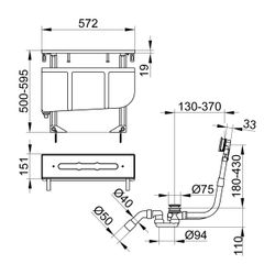 KEUCO Montageblock Edition 11 51130, für 51130 3-Loch Wannenrandmontage... KEUCO-51130000075 4017214429813 (Abb. 1)