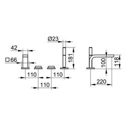Keuco Edition 11 Wannenmischer Wannenrand 4-Loch, Ausladung 220mm, Edelstahl-finish,... KEUCO-51130060200 4017214252732 (Abb. 1)