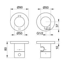 Keuco Edition 400 Thermostatarmatur-Set Unterputz 2-Wege, mit Schlauchanschluss und ... KEUCO-51553251221 4017214063710 (Abb. 1)