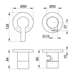 Keuco Plan Blue Einhebelmischer Unterputz 2-Wege, mit Schlauchanschluss und Brauseha... KEUCO-53951171221 4017214940585 (Abb. 1)