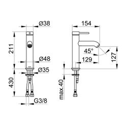 Keuco Ixmo Soft Einhebel-Waschtischmischer 130, Ausladung 129mm, ohne Zugstangen-Abl... KEUCO-59501012101 4017214938773 (Abb. 1)