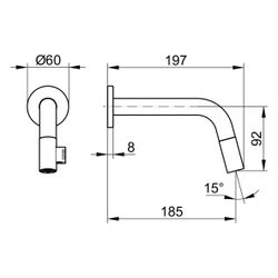 Keuco Ixmo Unterputz-Wandauslaufventil, Rosette rund, Ausladung 185mm, G 1/2", Durch... KEUCO-59518370201 4017214082490 (Abb. 1)