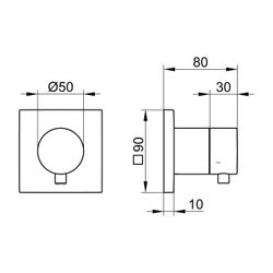 KEUCO 3-Wege Umstellventil IXMO Comf.59548, eckig, verchromt... KEUCO-59548011002 4017214564682 (Abb. 1)