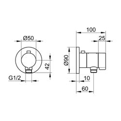 Keuco Ixmo Thermostat-Brausearmatur UP mit Schlauchanschl., Rosette rund, Sperre 38 ... KEUCO-59554370001 4017214897285 (Abb. 1)