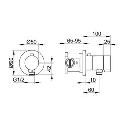 Keuco Ixmo Thermostat-Brausearmatur-Set Unterputz mit Schlauchanschluss, Rosette run... KEUCO-59554010021 4017214660230 (Abb. 1)