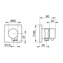 KEUCO 2-Wege Umstellventil IXMO Comfort 59556, Schlauchan./Brauseh., eckig, Schwchr.... KEUCO-59556131202 4017214576692 (Abb. 1)