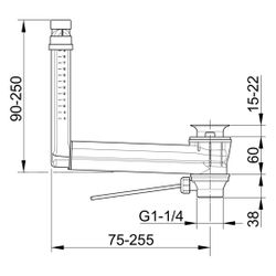Keuco Clou Ab- und Überlaufgarnitur G 1 1/4" für Einhebelmischer mit Zugstange, Verc... KEUCO-59914010000 4017214201488 (Abb. 1)