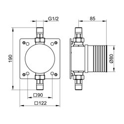 KEUCO Rohrunterbrecher Armaturenzubehör 59949, mit verchromter Abdeckung (rund)... KEUCO-59949000070 4017214547012 (Abb. 1)