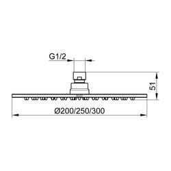 KEUCO Kopfbrause Armaturenzubehör 59986, rund, 200 mm, Chrom-finish... KEUCO-59986010101 4017214592302 (Abb. 1)