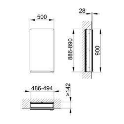 KEUCO Royal Modular 2.0 Spiegelschrank, unbeleuchtet 80000, Wandeinbau 500x900x1... KEUCO-800000051100000 4017214700639 (Abb. 1)