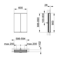 KEUCO Royal Modular 2.0 Spiegelschrank, DALI 80022, Wandeinbau 600x900x120mm... KEUCO-800220061000000 4017214711048 (Abb. 1)