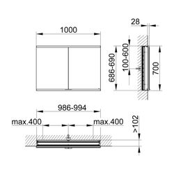 KEUCO Royal Modular 2.0 Spiegelschrank, beleuchtet, 80021, Wandeinbau 1 Steckdos... KEUCO-800210100000300 4017214713189 (Abb. 1)