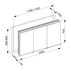 KEUCO Royal Modular 2.0 Spiegelschrank, DALI 80032, Wandeinbau 2 Steckdosen 1200... KEUCO-800320121000200 4017214737482 (Abb. 1)