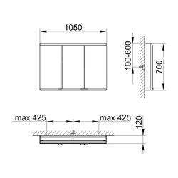 KEUCO Royal Modular 2.0 Spiegelschrank, beleuchtet, 80031, Wandvorbau 2 Steckdos... KEUCO-800311000000200 4017214879991 (Abb. 1)