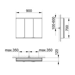 KEUCO Royal Modular 2.0 Spiegelschrank, beleuchtet, 80031, Wandvorbau 900x700x12... KEUCO-800311090000000 4017214757145 (Abb. 1)