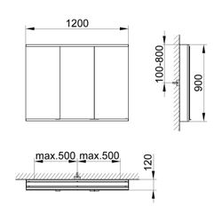 KEUCO Royal Modular 2.0 Spiegelschrank, beleuchtet, 80031, Wandvorbau 1 Steckdos... KEUCO-800311121000300 4017214738489 (Abb. 1)