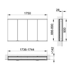 KEUCO Royal Modular 2.0 Spiegelschrank, DALI 80042, Wandeinbau 2 Steckdosen 2USB... KEUCO-800420011100500 4017214886111 (Abb. 1)