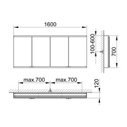 KEUCO Royal Modular 2.0 Spiegelschrank, unbeleuchtet 80040, Wandvorbau 1600x700x... KEUCO-800401160000000 4017214761227 (Abb. 1)