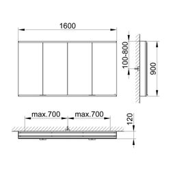 KEUCO Royal Modular 2.0 Spiegelschrank, beleuchtet, 80041, Wandvorbau 2 Steckdos... KEUCO-800411161000500 4017214762743 (Abb. 1)