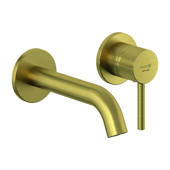 KLUDI BOZZ WT-2LOCH-WAND-EHM Ausladung 180 MM brushed gold