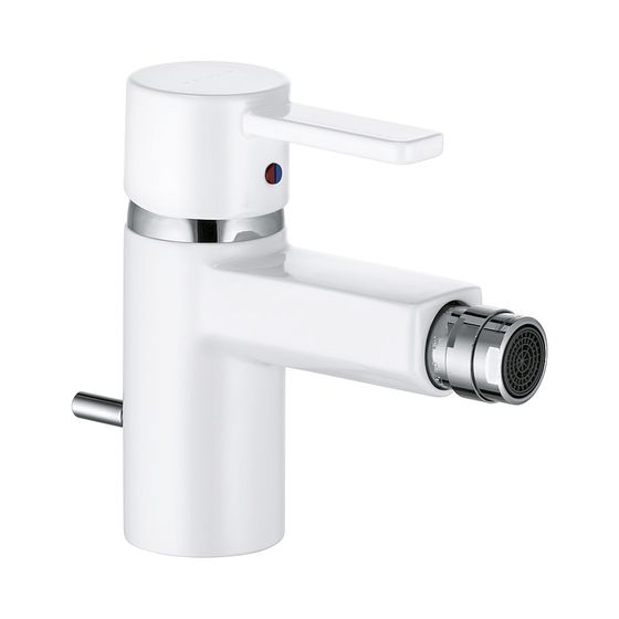 KLUDI ZENTA Bidet-Einhandmischer DN 15 mit Ablaufgarnitur chrom/weiß