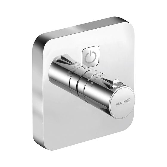 KLUDI PUSH Unterputz-Thermostat-Armatur mit Drucktaste für 1 Verbraucher soft edge chrom
