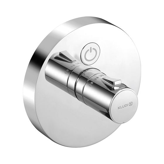 KLUDI PUSH Unterputz-Thermostat-Armatur mit Drucktaste für 1 Verbraucher rund chrom