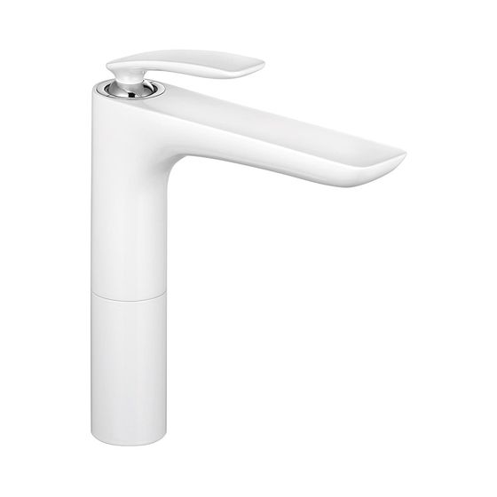 KLUDI BALANCE Waschschüssel-Einhandmischer Auslaufhöhe 212mm weiß/chrom
