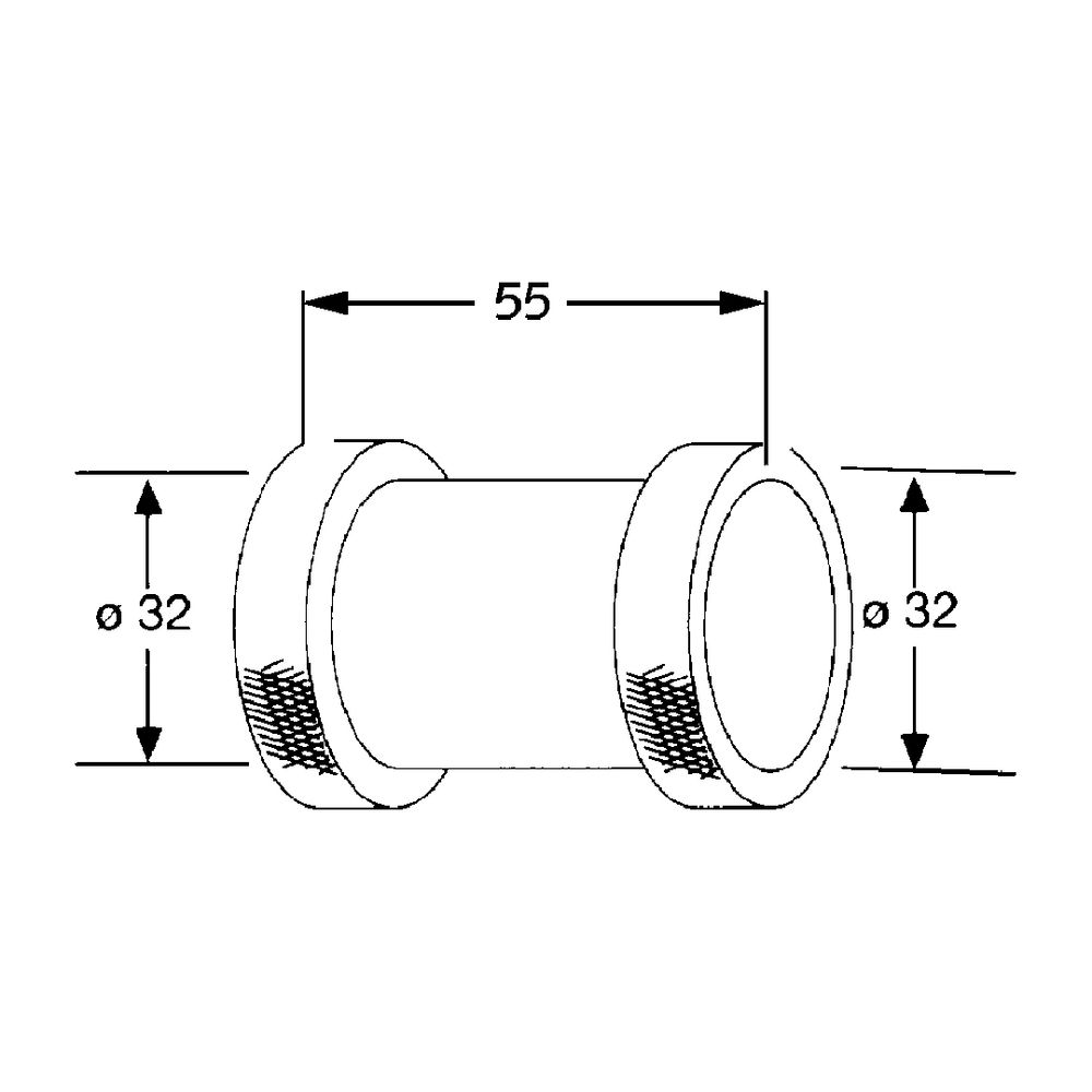 KLUDI Waschtisch- & Bidet-Sifon Rohrkupplung mit 2 Verschraubungen chrom... KLUDI-1043205-00 4021344997609 (Abb. 3)