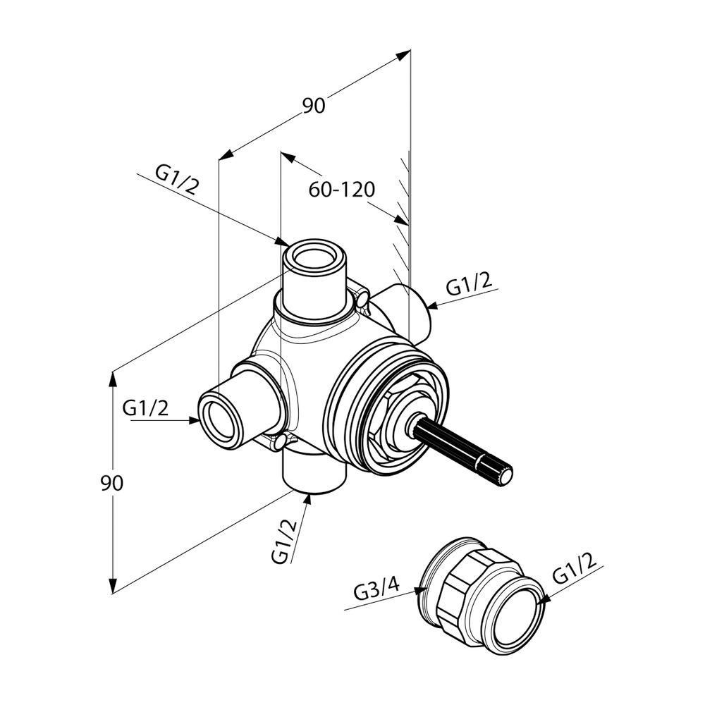 KLUDI 2-Wege-Umstellung Rohbau-Set... KLUDI-29747 4021344081186 (Abb. 3)