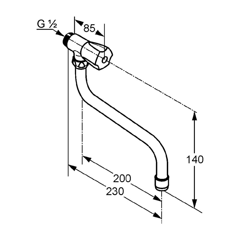 KLUDI STANDARD Spültisch-Schwenkventil Auslauf 230mm Kst.-Terraluxgr. chrom... KLUDI-304050515 4017080871709 (Abb. 3)