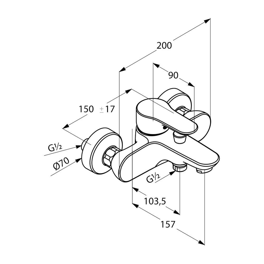 KLUDI OBJEKTA Wannenfüll- und Brause-Einhandmischer DN 15 eigensicher chrom... KLUDI-326530575 4017080075664 (Abb. 3)