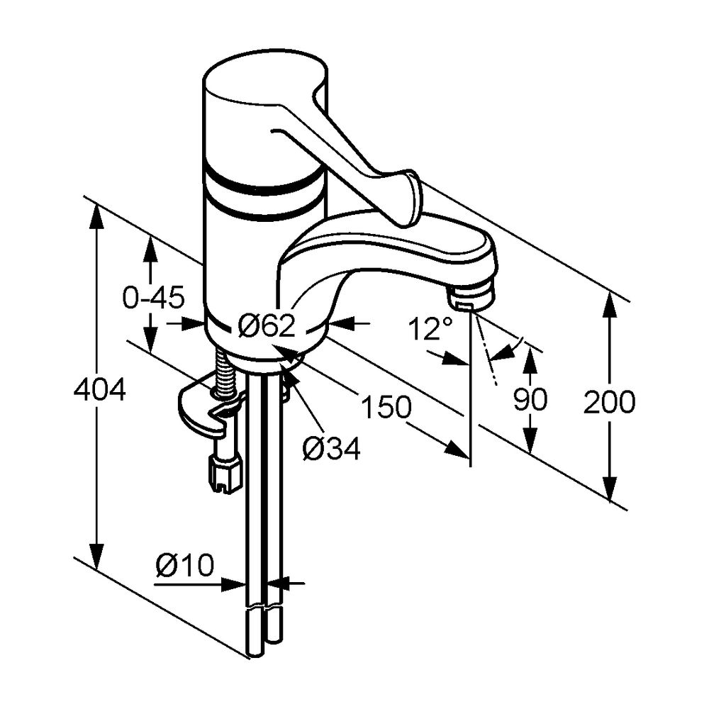 KLUDI MEDI CARE Waschtisch-Einhandmischer Armhebel chrom... KLUDI-341130524 4017080044837 (Abb. 3)