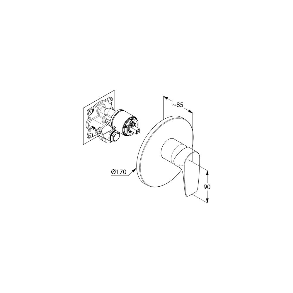 KLUDI PURE & SOLID Unterputz-Brause-Einhandmischer Feinbau-Set m. Funktionseinheit chr... KLUDI-346550575 4021344092410 (Abb. 3)