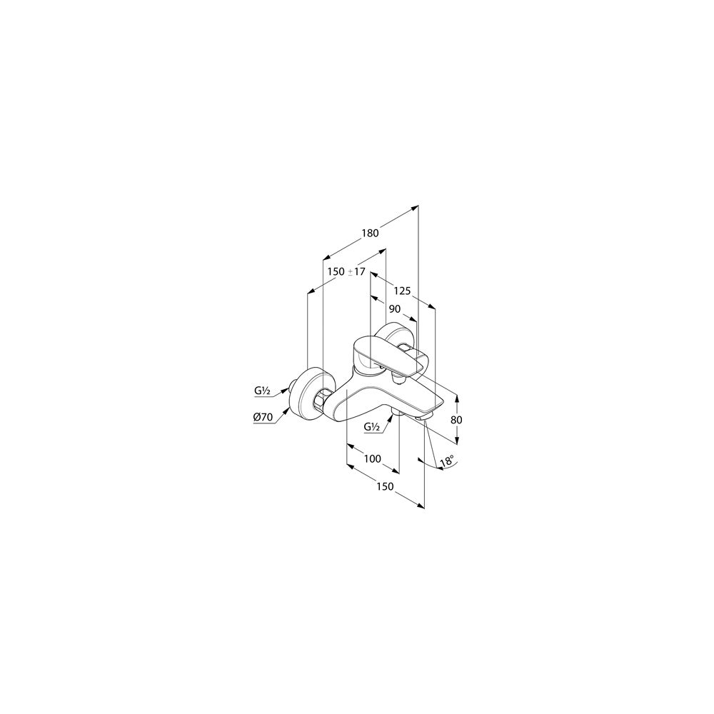 KLUDI PURE & SOLID Wannenfüll- und Brause Einhandmischer eigensicher chrom... KLUDI-346810575 4017080088183 (Abb. 3)